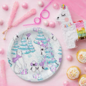 水彩可愛いホッキョクグマとペンギンの友達 ペーパープレート (パーティー)