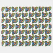 水彩可愛いホームスイートホームアート フリースブランケット (正面(横))