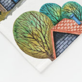 水彩可愛いホームスイートホームアート フリースブランケット (角)