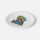 水彩可愛いホームスイートホームアート ペーパープレート (アングル)