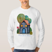 水彩可愛いホームスイートホームアート Tシャツ (正面)