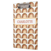 水彩可愛いボホパステルキッズガールレインボー クリップボード (左)