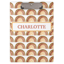 水彩可愛いボホパステルキッズガールレインボー クリップボード