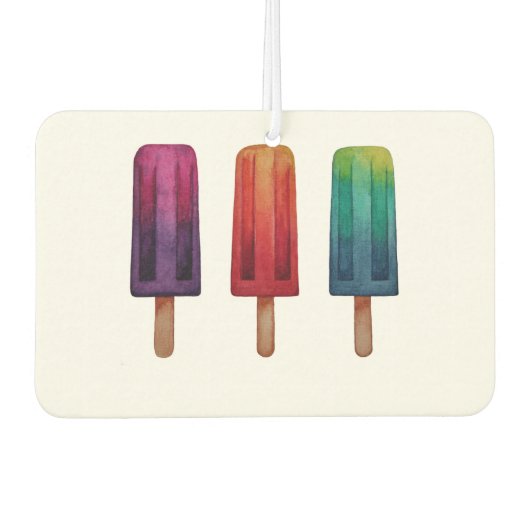 水彩可愛いポピュシクルアイスクリーム カーエアーフレッシュナー (正面)