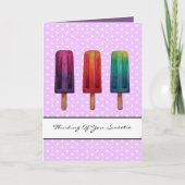 水彩可愛いポピュシクルアイスクリーム カード (正面)