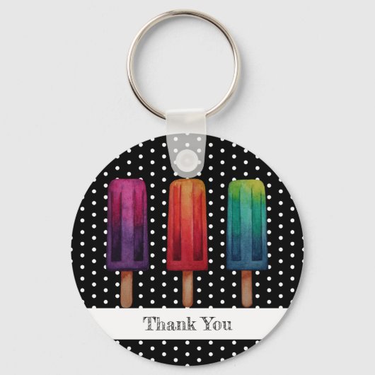 水彩可愛いポピュシクルアイスクリーム キーホルダー (正面)