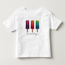 水彩可愛いポピュシクルアイスクリーム トドラーTシャツ