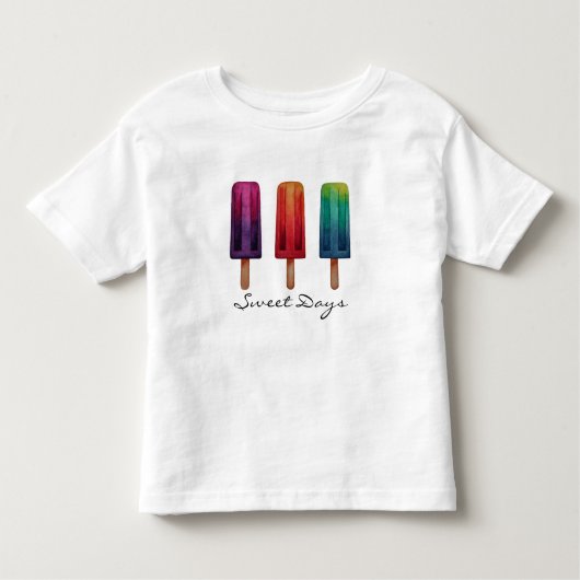 水彩可愛いポピュシクルアイスクリーム トドラーTシャツ (正面)