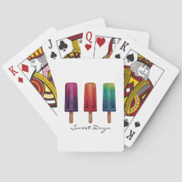 水彩可愛いポピュシクルアイスクリーム トランプ