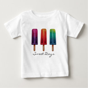 水彩可愛いポピュシクルアイスクリーム ベビーTシャツ