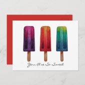 水彩可愛いポピュシクルアイスクリーム ポストカード (正面/裏面)
