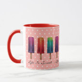 水彩可愛いポピュシクルアイスクリーム マグカップ (左)