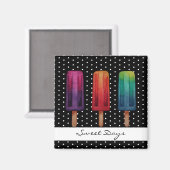 水彩可愛いポピュシクルアイスクリーム マグネット (正面/裏面)