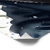 水彩可愛いマウスタキシード黒弓タイフラワー ポスター (コーナー)