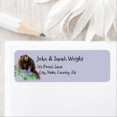 水彩可愛いマーモットアニマル住所 シール (インサイチュ)