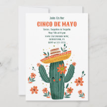 水彩可愛いメキシコサボテンCinco de Mayo