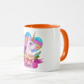 水彩可愛いユニコーンハート名前をカスタムする マグカップ (正面右)