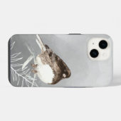 水彩可愛いユンコ鳥の野生生物自然アート iPhoneケース (裏面横)