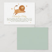 水彩可愛いライオンの本ベビーエンクロージャカード エンクロージャーカード (正面/裏面)