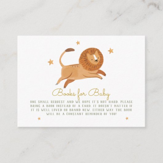 水彩可愛いライオンの本ベビーエンクロージャカード エンクロージャーカード (正面)