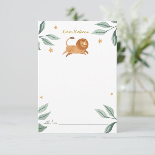 水彩可愛いライオンタイムカプセルサンキューカード サンキューカード (スタンド正面)