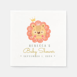 水彩可愛いライオン赤ちゃんシャワーお気に入りバッグ スタンダードカクテルナプキン