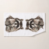 水彩可愛いラクーン吹のキス動物おもしろい ハンドタオル (ハンドタオル)