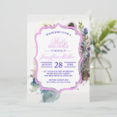 水彩可愛いラクーン春の花 招待状 (スタンド正面)