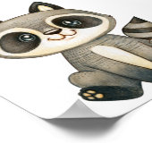 水彩可愛いラクーン ポスター (角)