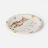 水彩可愛いラマベージュベビーシャワー ペーパープレート (アングル)