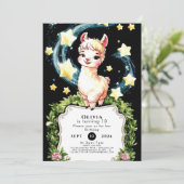 水彩可愛いラマ誕生日 招待状 (スタンド正面)