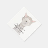 水彩可愛いラマ。アルパおもしろいカの赤ちゃんシャワー スタンダードカクテルナプキン (角)