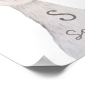 水彩可愛いラマ。アルパカモノグラム子供部屋 ポスター (角)