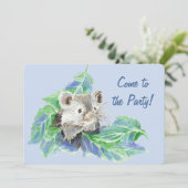 水彩可愛いリトルハムスター誕生日カスタム 招待状 (スタンド正面)