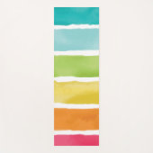 水彩可愛いレインボーカラー。 ヨガマット (正面)