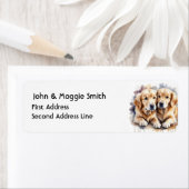 水彩可愛いレトリエバードッグパピー ラベル (インサイチュ)