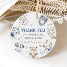 水彩可愛いロボット子供の誕生日パーティー