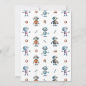 水彩可愛いロボット子供の誕生日招待状 招待状 (裏面)