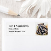 水彩可愛い可愛いアライグマ動物芸術 ラベル (インサイチュ)