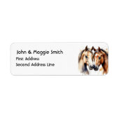 水彩可愛い可愛い可愛いウマ動物アート ラベル (正面)