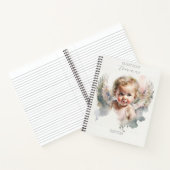 水彩可愛い天使ベビーバプテスマ ノートブック (内部)