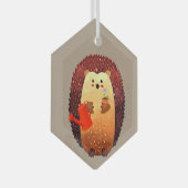 水彩可愛い小さなハリネズミ園芸動物 ガラスオーナメント (正面右)