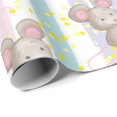 水彩可愛い小さなベビーマウス動物おもしろいアート ラッピングペーパー (ロールコーナー)