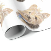 水彩可愛い小さなヨークシャーテリア犬ペット動物アート ラッピングペーパー (ロールコーナー)