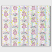 水彩可愛い小さな母とベビーマウス動物 ラッピングペーパー (フラット)