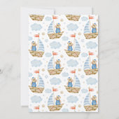 水彩可愛い帆船ベア誕生日パーティー 招待状 (裏面)