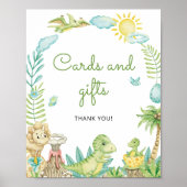 水彩可愛い恐竜のカードとギフト ポスター (正面)
