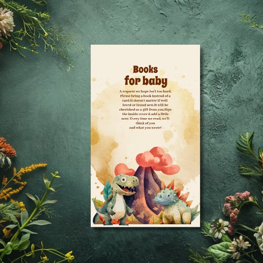 水彩可愛い恐竜のベビー エンクロージャーカード