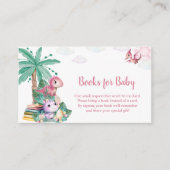 水彩可愛い恐竜の女の子ベビーシャワー エンクロージャーカード (正面)