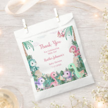 水彩可愛い恐竜の女の子ベビーシャワー